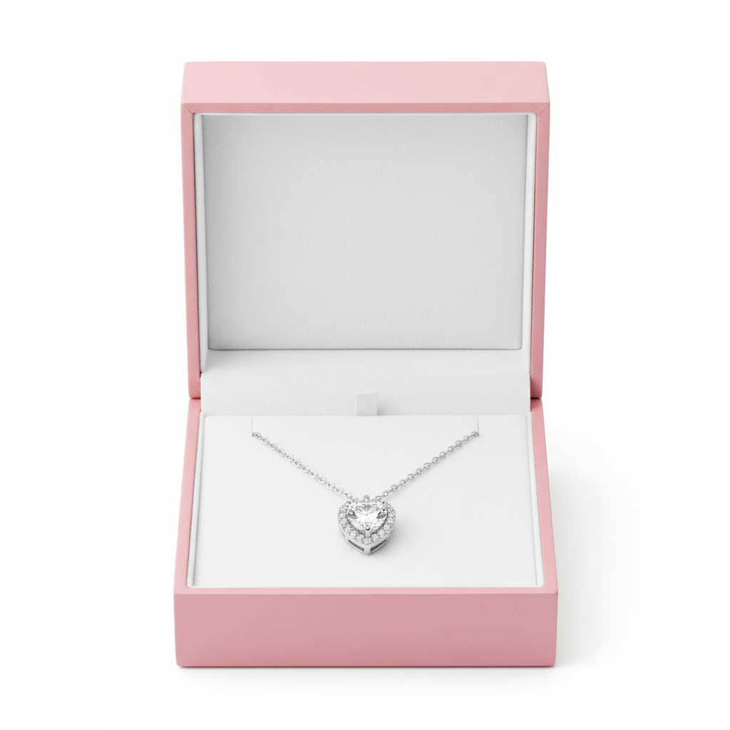 Gümüş Bayan Kalp Kolye