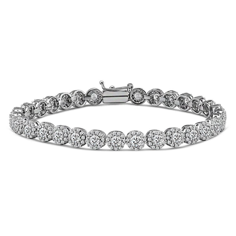 Su Yolu Gümüş Bileklik Etrafı Zirkon Taşlı Orta Boy