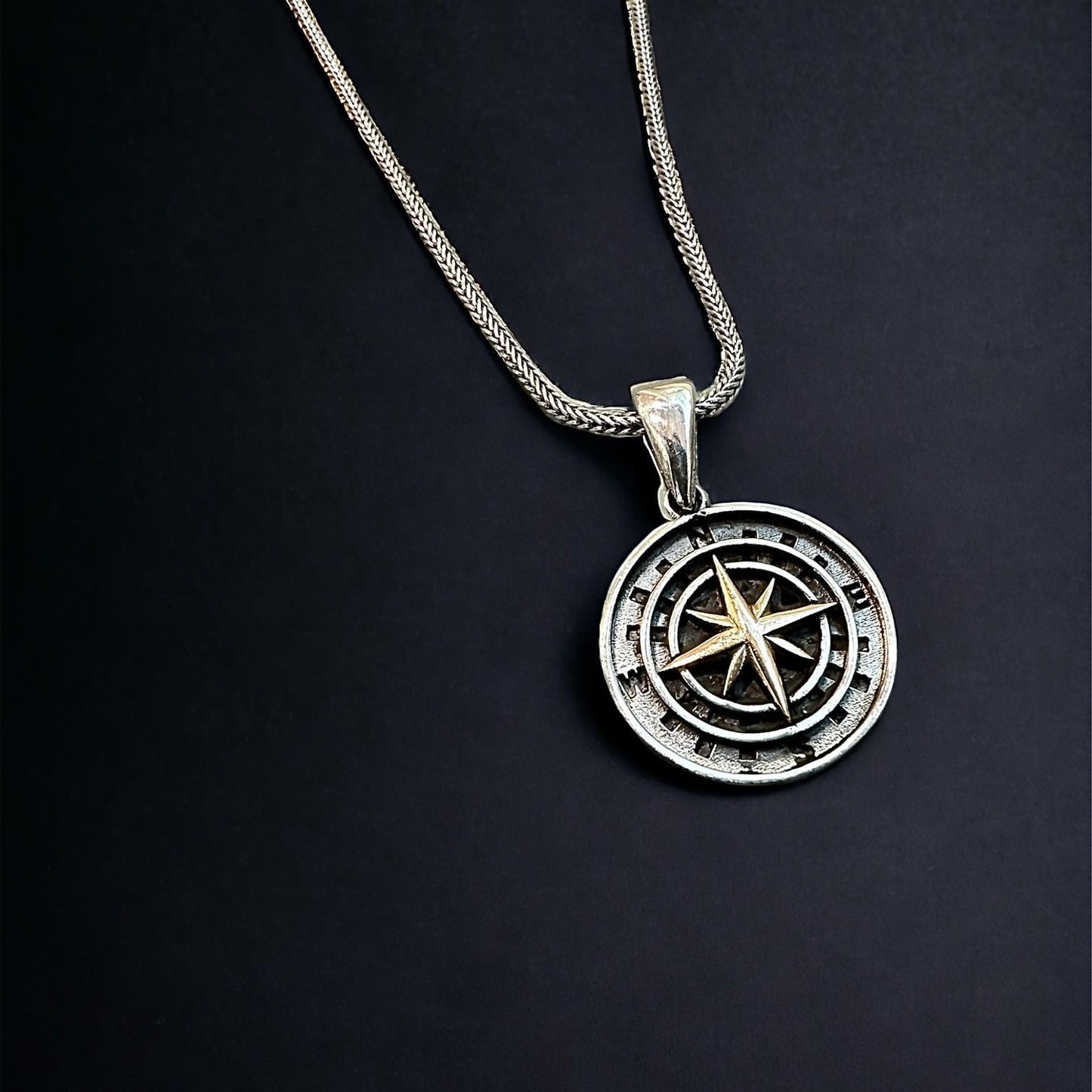 Choice Gümüş Pusula Erkek Kolye