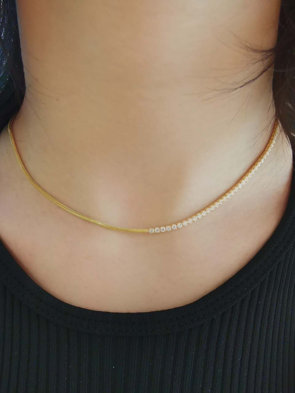 Su Yolu Gümüş Chocker Gold