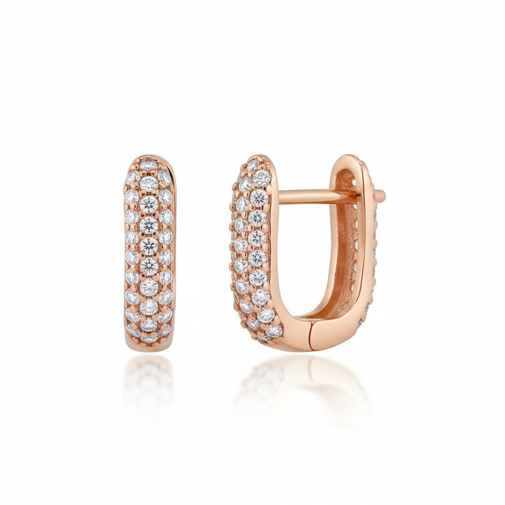Gümüş U Küpe Monaco Gold