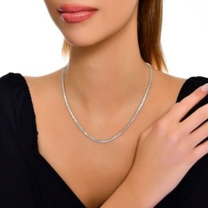 Choice Gümüş Baget Su Yolu Gerdanlık