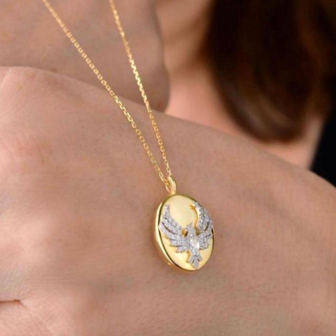 Choice Gümüş Alya Anka Kuşu Kolye