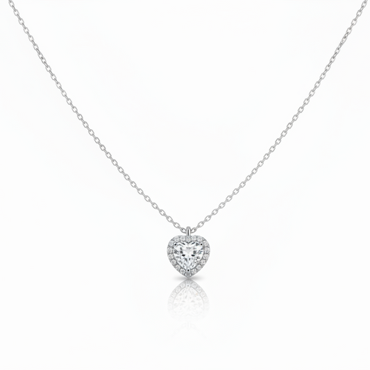 Gümüş Bayan Kalp Kolye