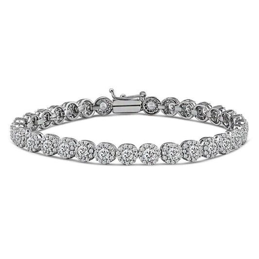 Su Yolu Gümüş Bileklik Etrafı Zirkon Taşlı Orta Boy