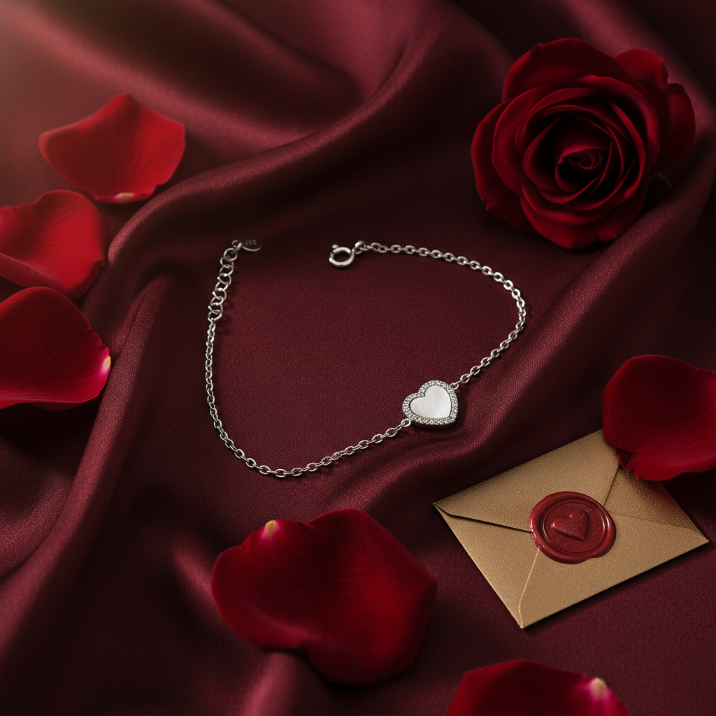 Choice Gümüş Sedef Kalp Bileklik