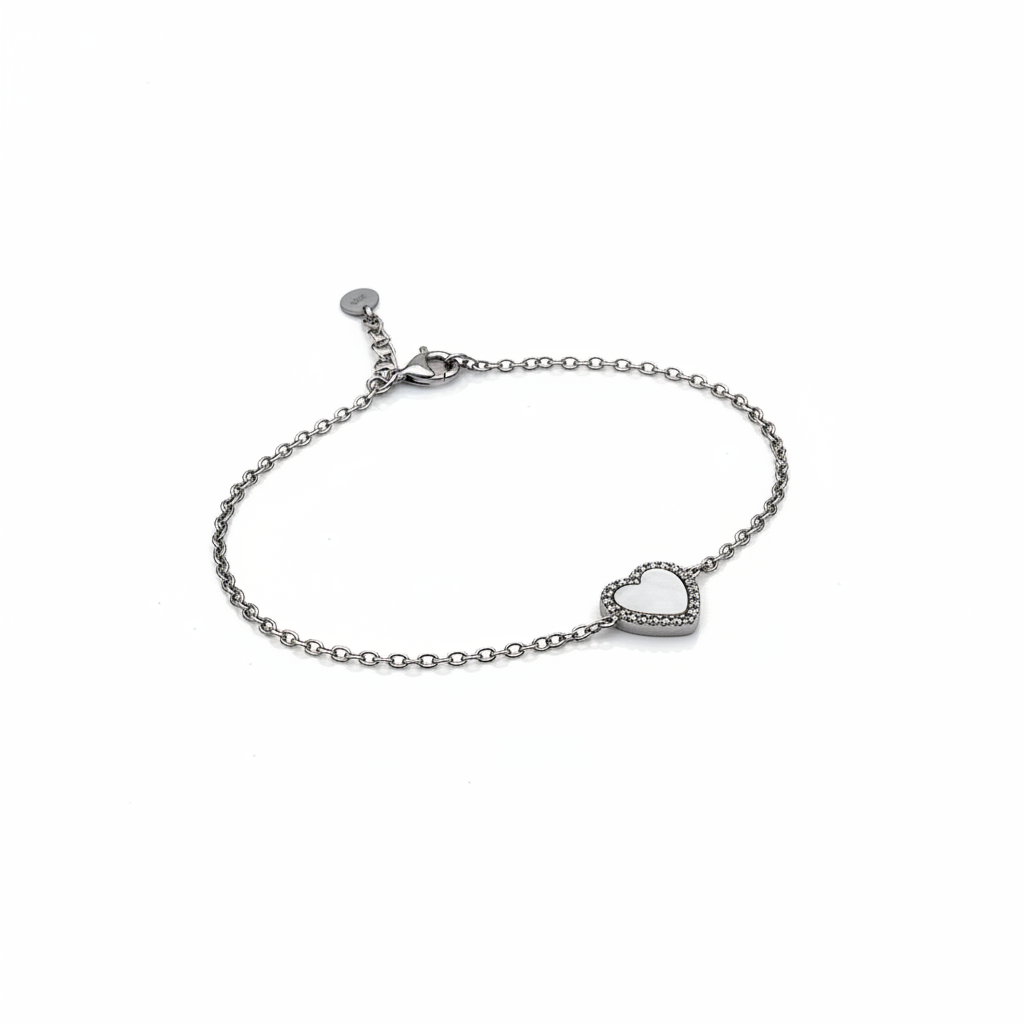 Choice Gümüş Sedef Kalp Bileklik
