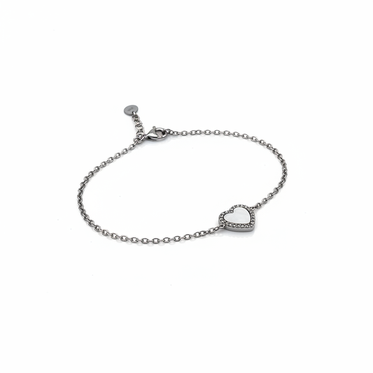 Choice Gümüş Sedef Kalp Bileklik