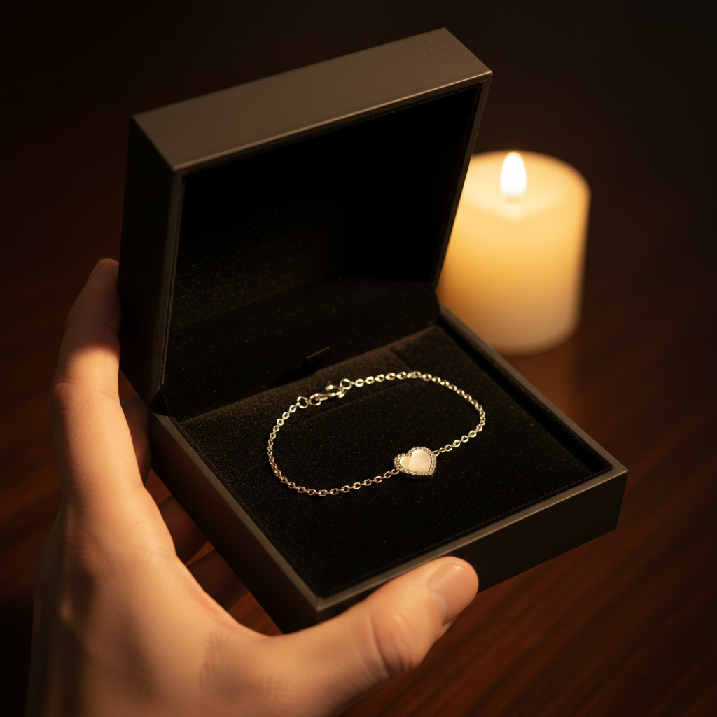 Choice Gümüş Sedef Kalp Bileklik