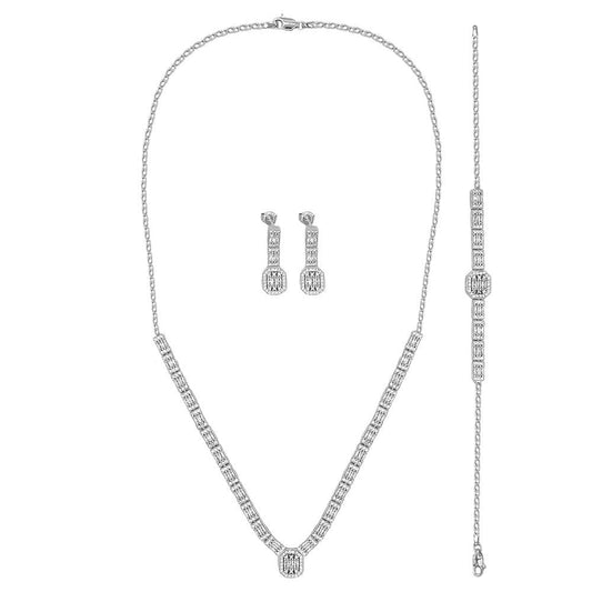 Choice Gümüş  Baget Su Yolu Gerdanlık Set