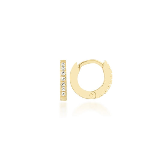 Halka Gümüş Küpe Zirkon Mini Gold