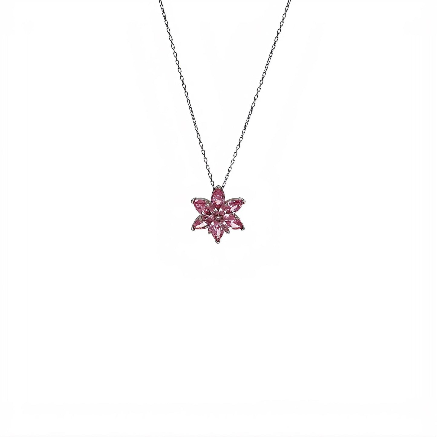Choice Gümüş Pembe Lotus  Çiçeği Kolye