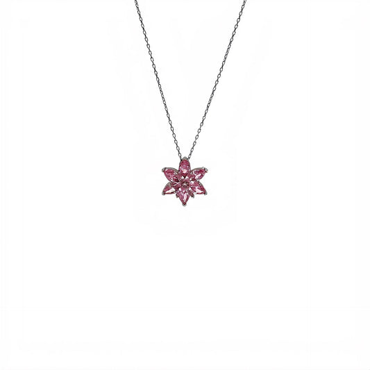 Choice Gümüş Pembe Lotus  Çiçeği Kolye