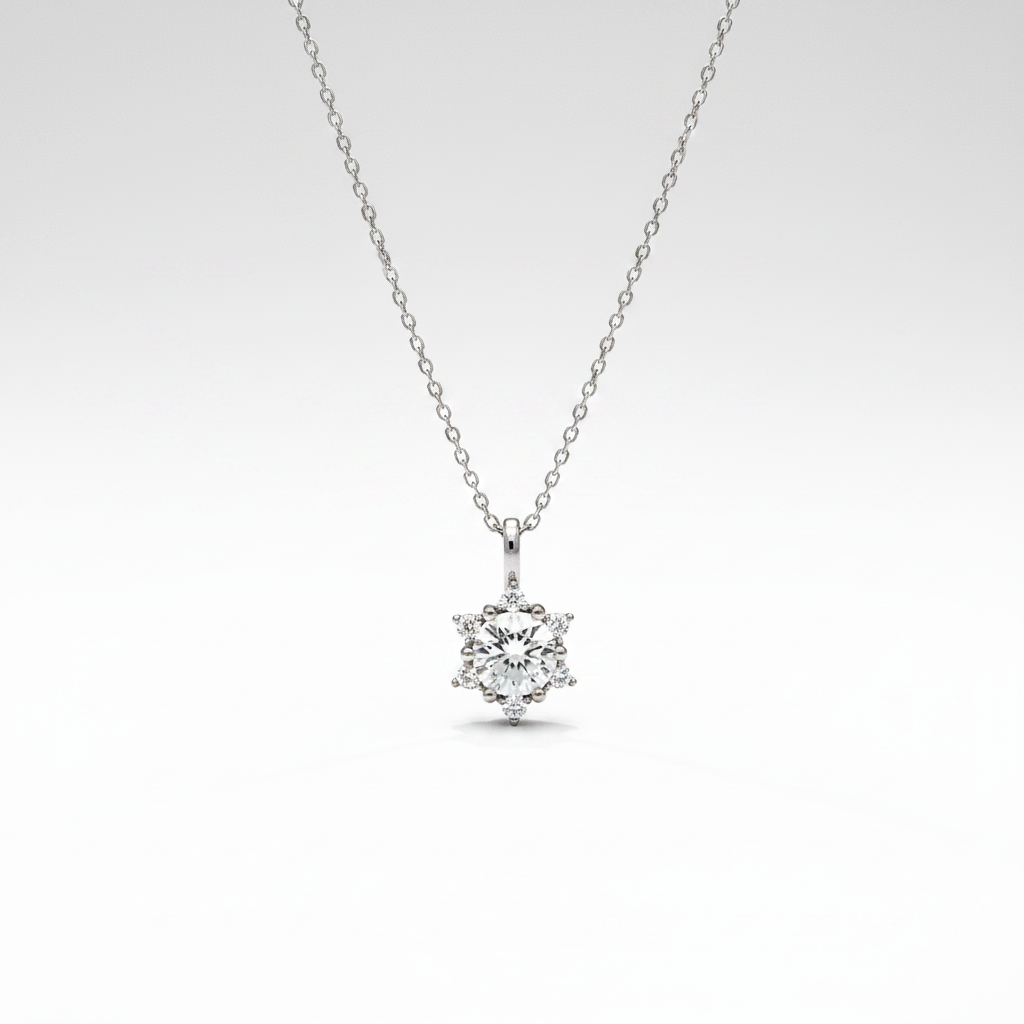Choice 925 Ayar Gümüş Lotus Kolye | Star Kesim Zirkon Taşlı