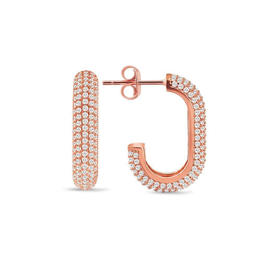 Monaco Gümüş Küpe Halka Rose