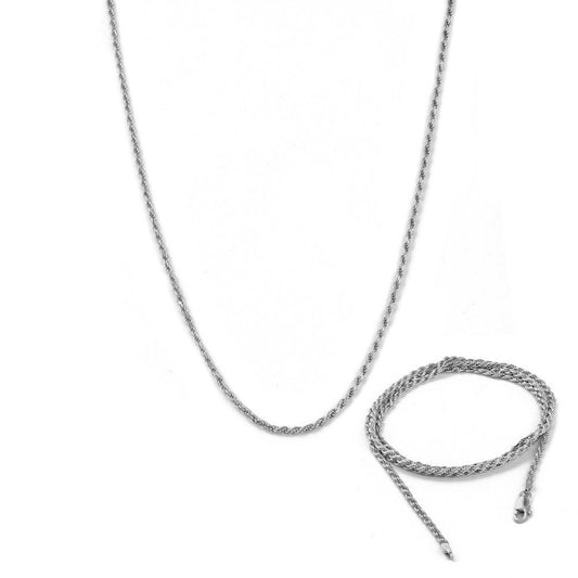 Burgu Zincir Gümüş Kolye Rodyum