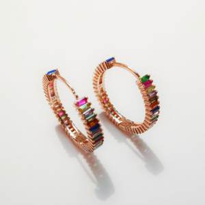 Miks Baget Halka Gümüş Küpe L