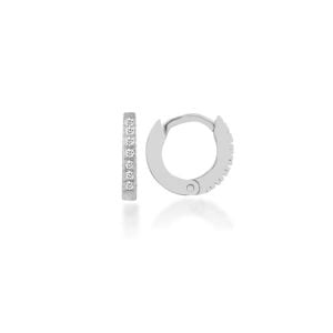 Halka Gümüş Küpe Zirkon Rodyum