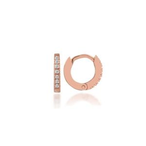 Halka Gümüş Küpe Zirkon Rose