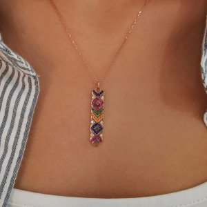 Kilim Gümüş Kolye Monaco Rose