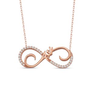 Sonsuzluk Gümüş Kolye Aşk Rose