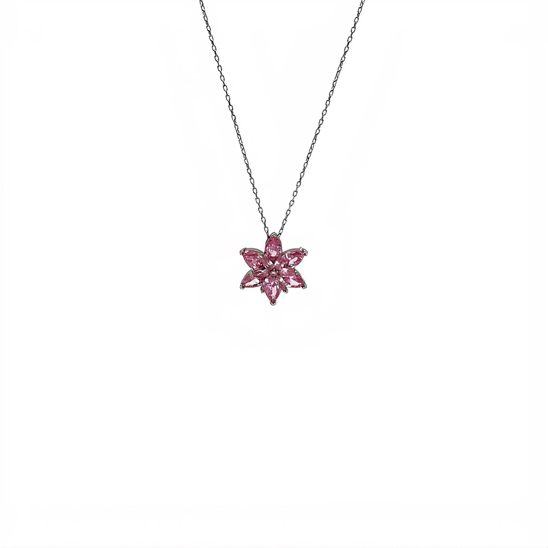 Choice Gümüş Pembe Lotus  Çiçeği Kolye
