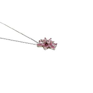 Choice Gümüş Pembe Lotus  Çiçeği Kolye