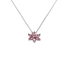 Choice Gümüş Pembe Lotus  Çiçeği Kolye