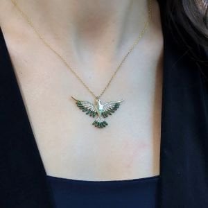 Choice Gümüş Anka Kuşu Kolye Gold