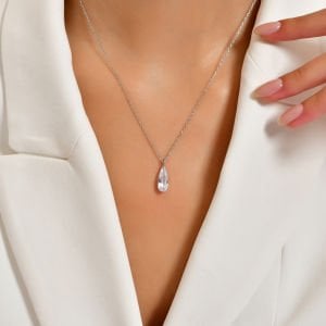 Choice Gümüş Damla Taşlı Kolye