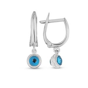 Göz Gümüş Küpe Sallantılı Rodyum