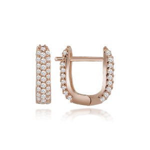 Gümüş U Küpe Monaco Rose