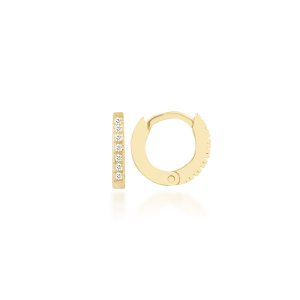 Halka Gümüş Küpe Zirkon Mini Gold