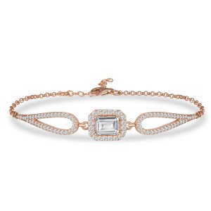 Baget Taşlı Gümüş Bileklik Prenses Kesim Rose