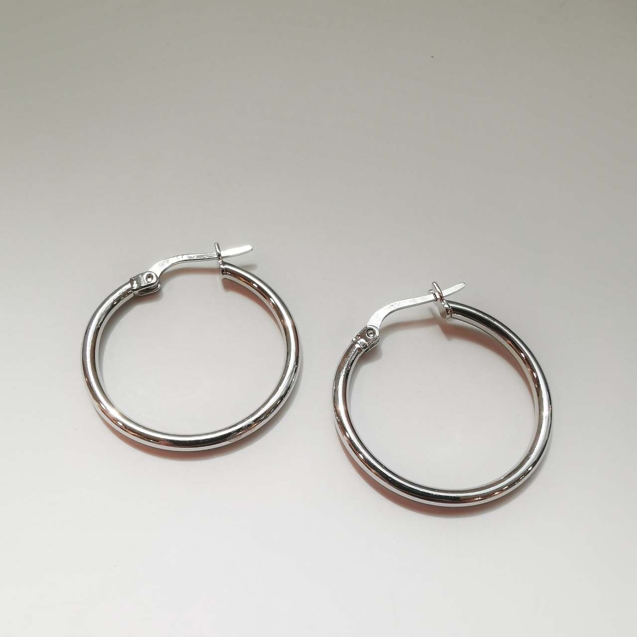 Halka Gümüş Bayan Küpe Rodyum L